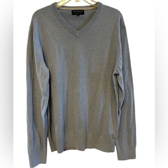 Banana Republic Premium Luxury Blend 100% Cotton V Neck Sweater L - Picture 1 of 8